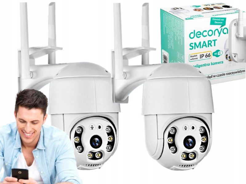 Monitorovací sada 2x Kamera Venkovní kamera Otočná WiFi Vodotěsná