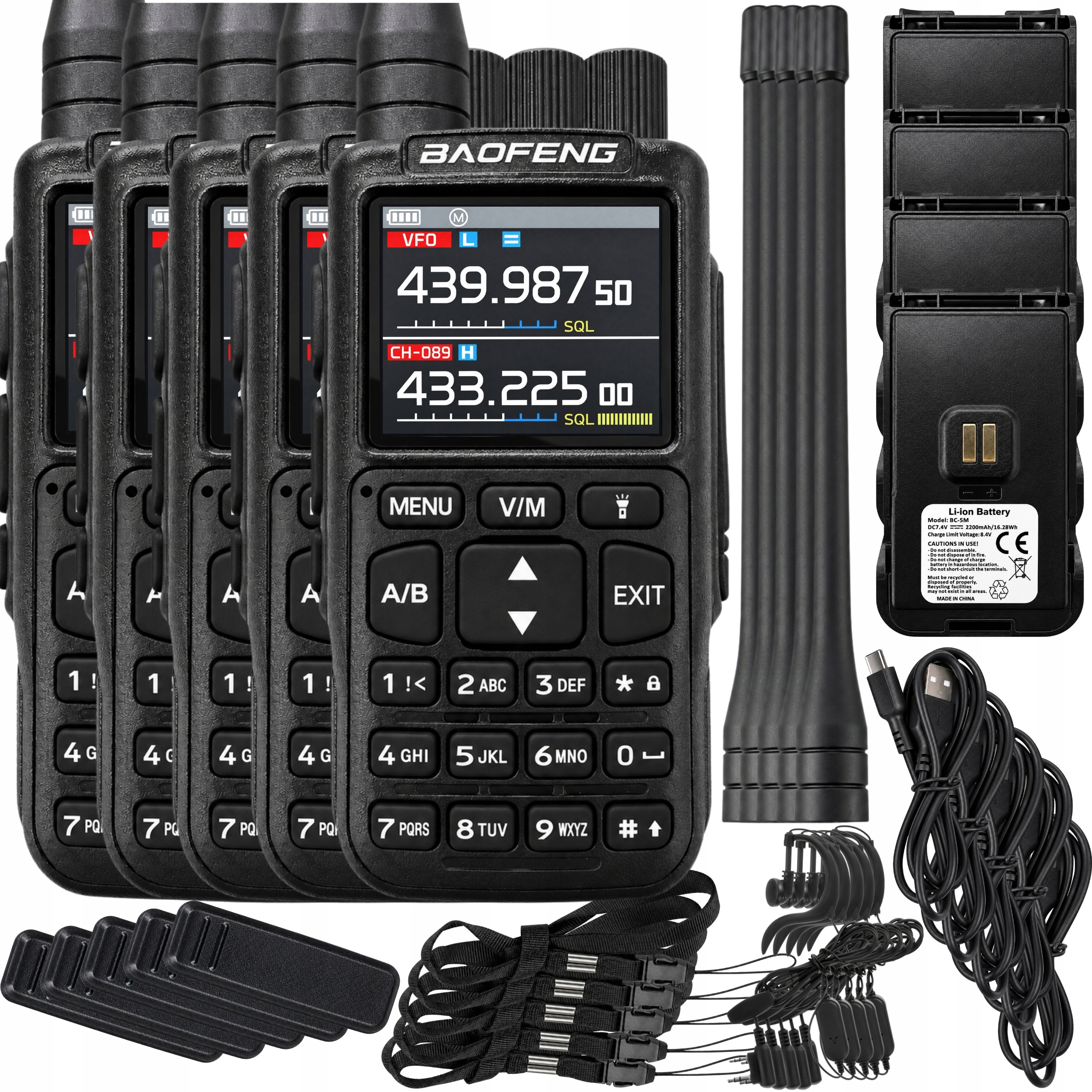 Vysílačka radiotelefon Baofeng Eu UV-5R Mini V2 Vhf Uhf Letecké Pásmo