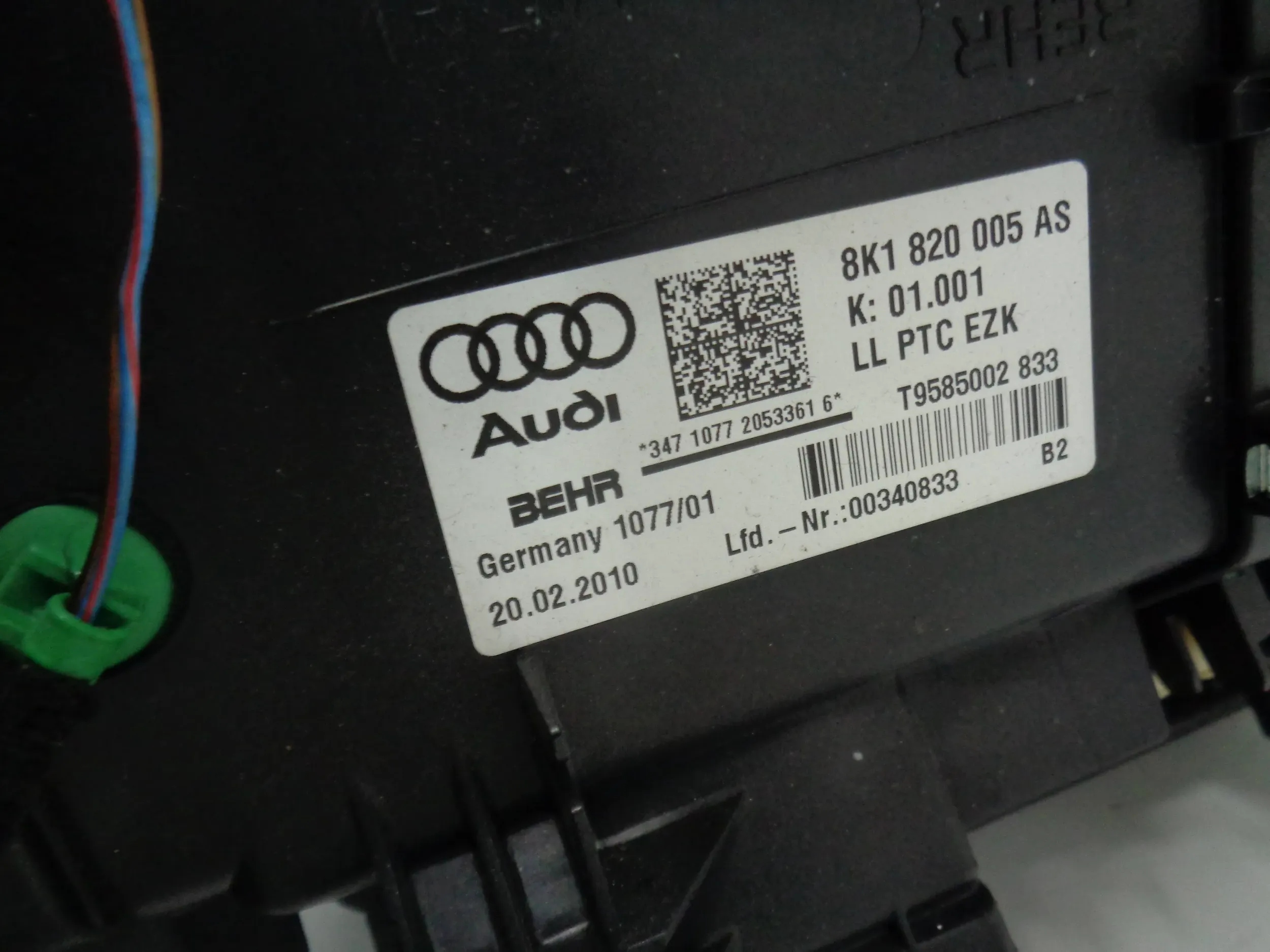 AUDI A4 B8 A5 8T ohřívač ventilátor 8K1820005AS EURPOA
