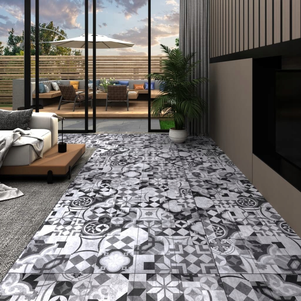 PANELE PODŁOGOWE Z PVC 5,26 M² 2 SZARY WZÓR