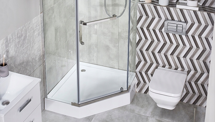 Brodzik pięciokątny akrylowy niski