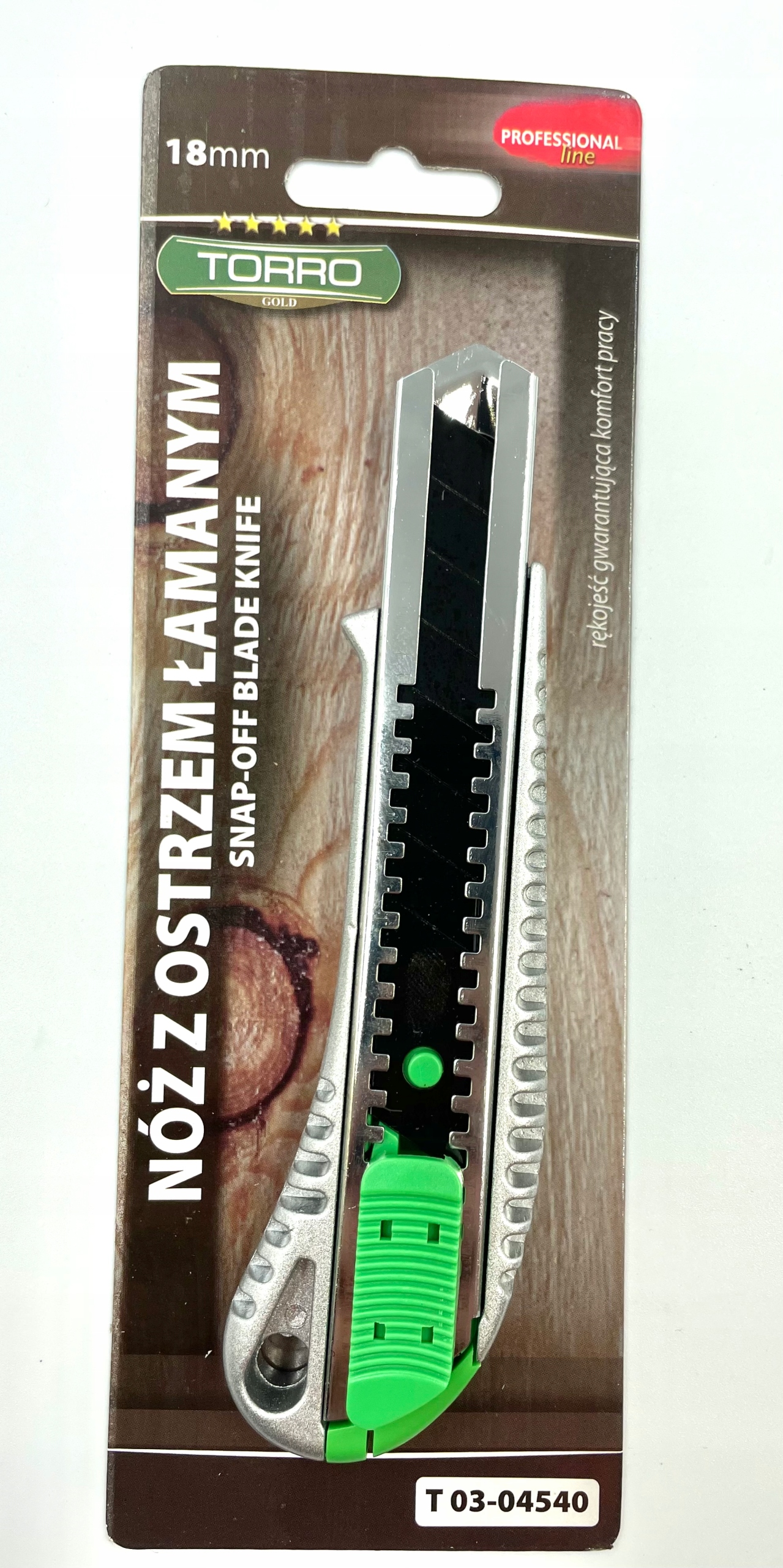 

Nóż tapicerski, z ostrzem łamanym Torro 18mm
