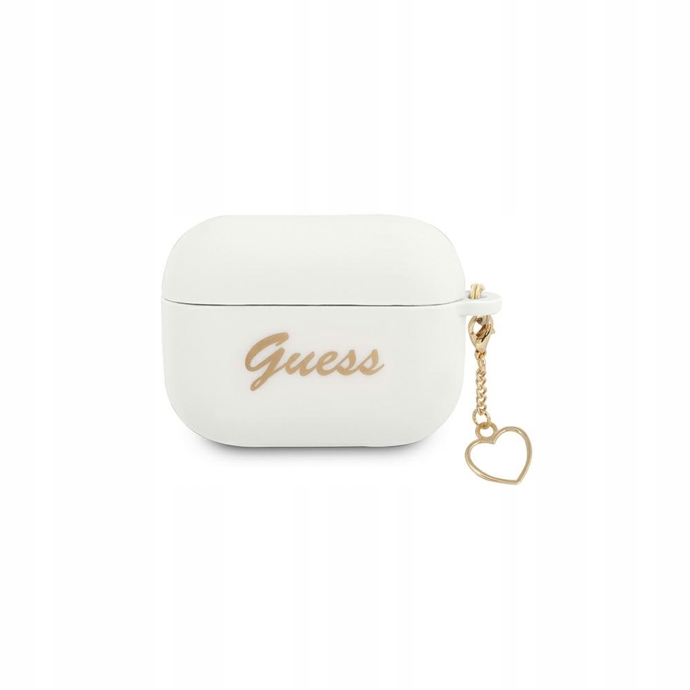 Etui Guess Silicone Charm Heart Collection na AirPods Pro białe Guess