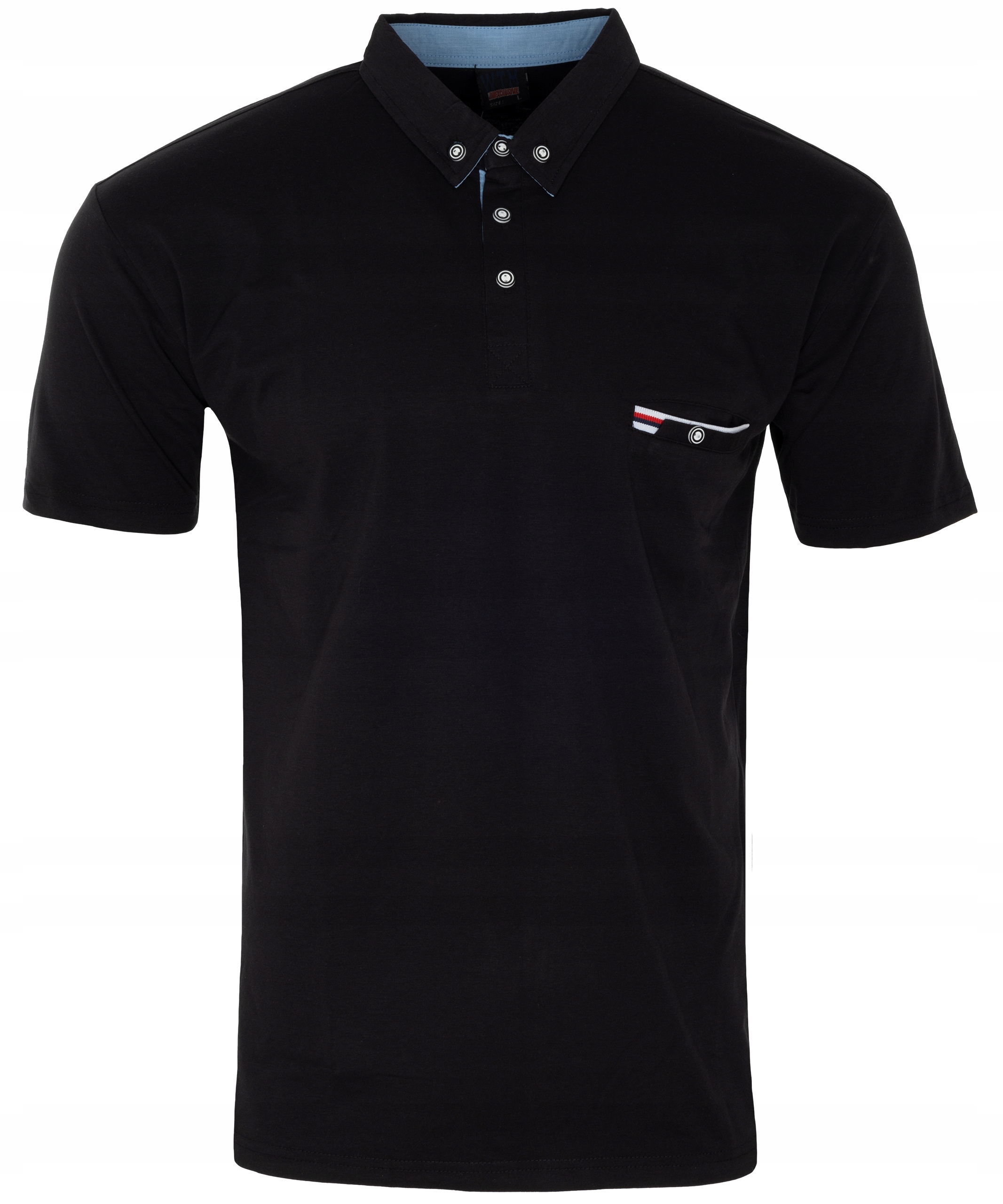 KOSZULKA męska POLO CZARNA z kieszonką rozmiar 4XL