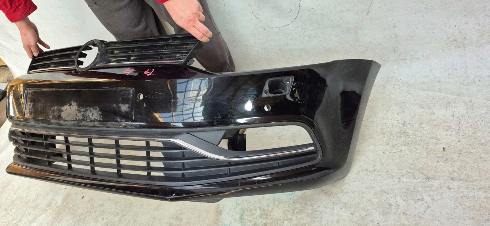 VW POLO V 5 6C LIFT 14-17 bumper front front washer PDC