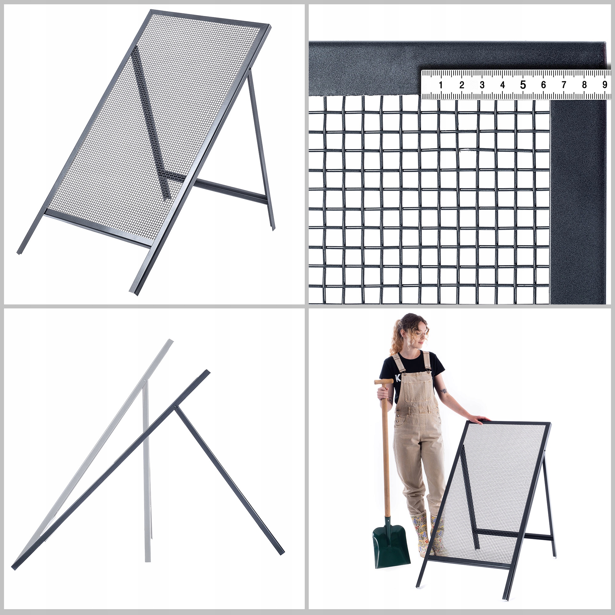 SITO BUDOWLANE DO PIACHU PIASKU ZIEMI MURARSKIE 120x60cm ŻWIRU OCZKA 6mm Grubość drutu 1.8 mm