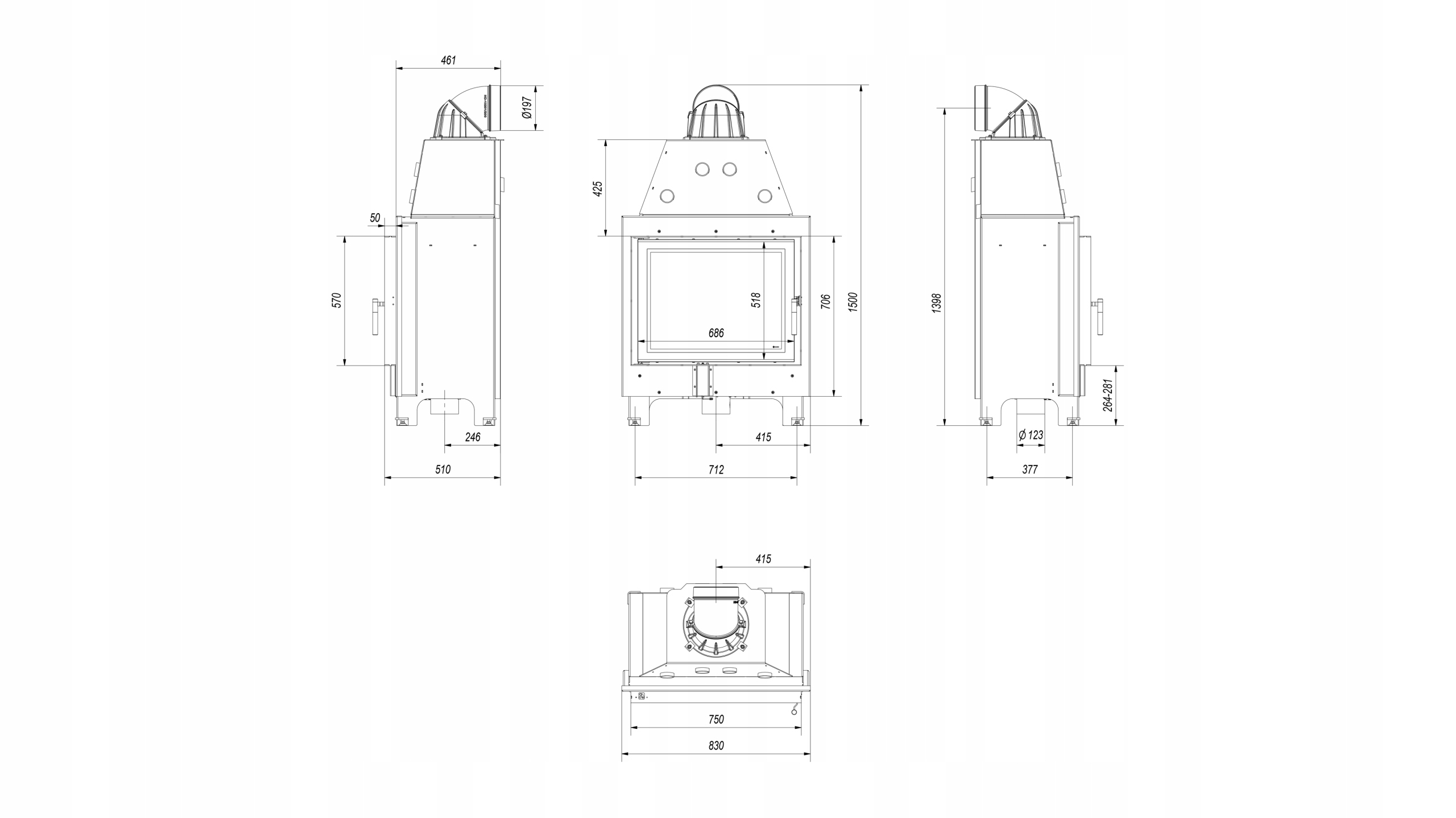 Wkład kominkowy MBA 17 kW V2 BLACK Kod producenta MBA/PF/BLACK