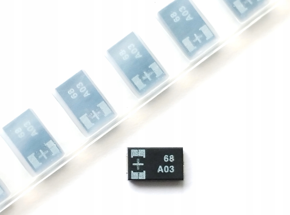 [2szt] Kondensator Tantalowo-polimerowy Smd 68uF 10V rozm D Esr 45mR 1.7A