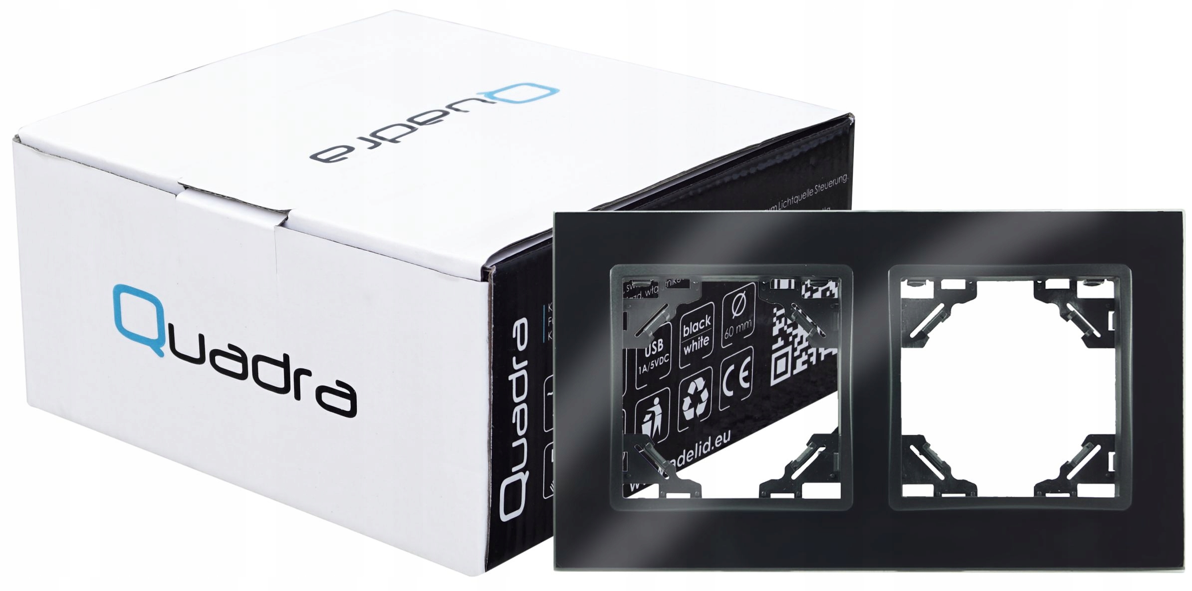 QUADRA RAMKA DO WŁĄCZNIK SZKLANY GNIAZDKO SZKLANE Marka Adelid