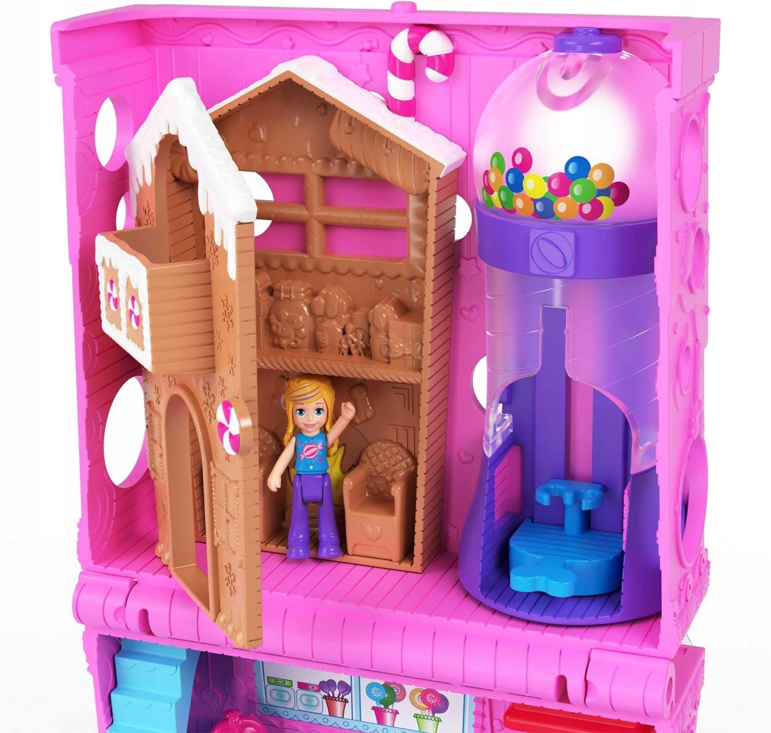 POLLY POCKET SKLEPIK ZE SŁODYCZAMI + 2x LALECZKA HNB03 Stan opakowania oryginalne