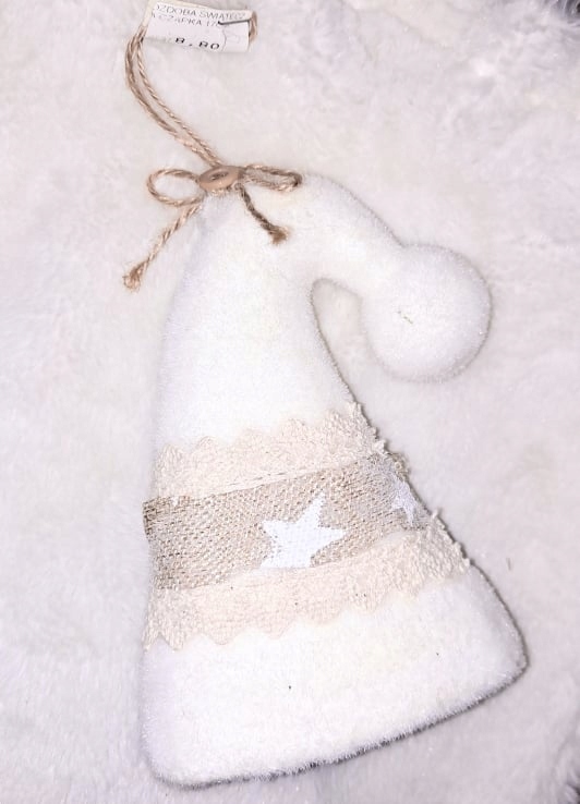 OZDOBA ŚWIĄTECZNA NA CHOINKĘ CZAPKA 17CM