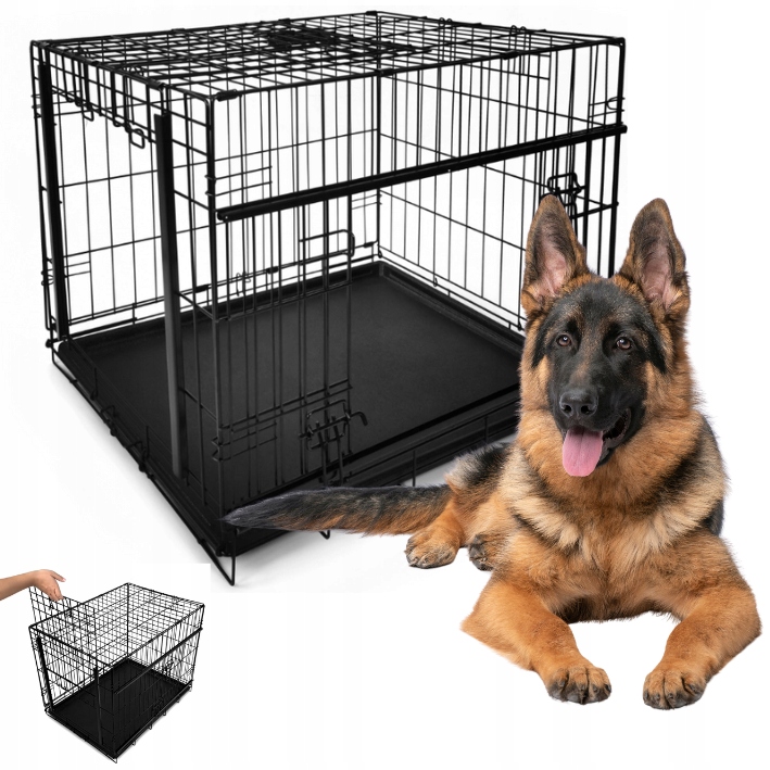 Duża klatka dla psa Slide kennelowa Przesuwne Drzwi premium 107 x 71 x 79cm