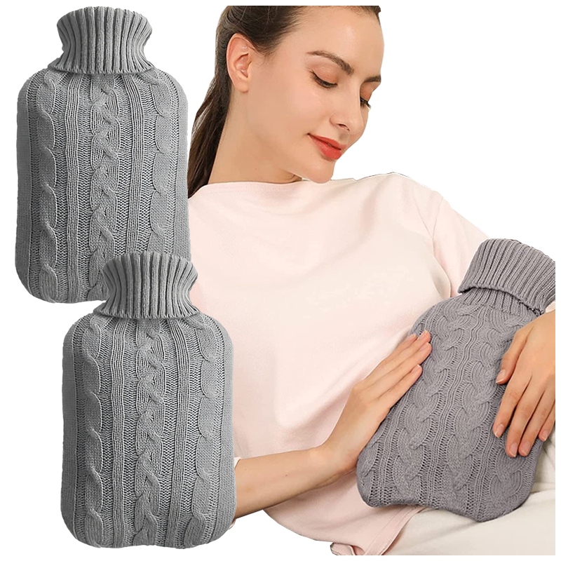 2x Termofor 2L Sweter Gumowy Pokrowiec Ogrzewacz Do Rąk Na Wodę