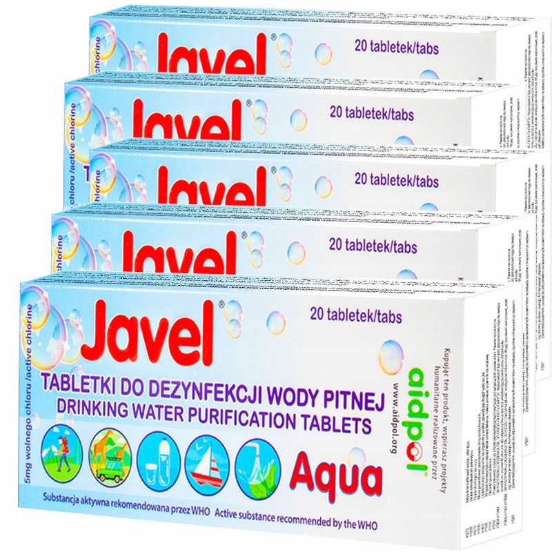 

100x Tabletki Javel Aqua do Uzdatniania Wody