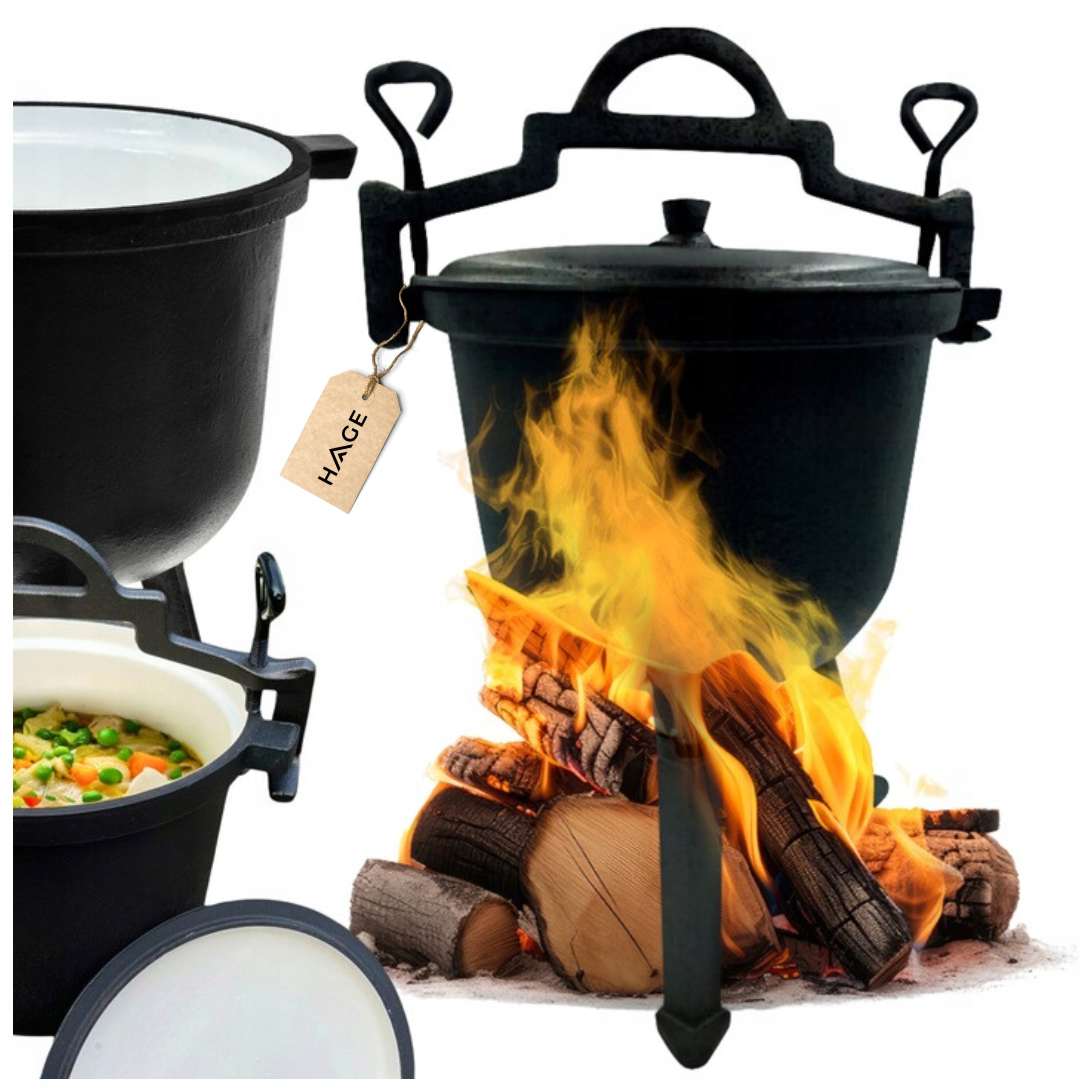 Smaltovaný Litinový Kotlík Lovecký Hrnec maďarský 10L Ognisko Grill