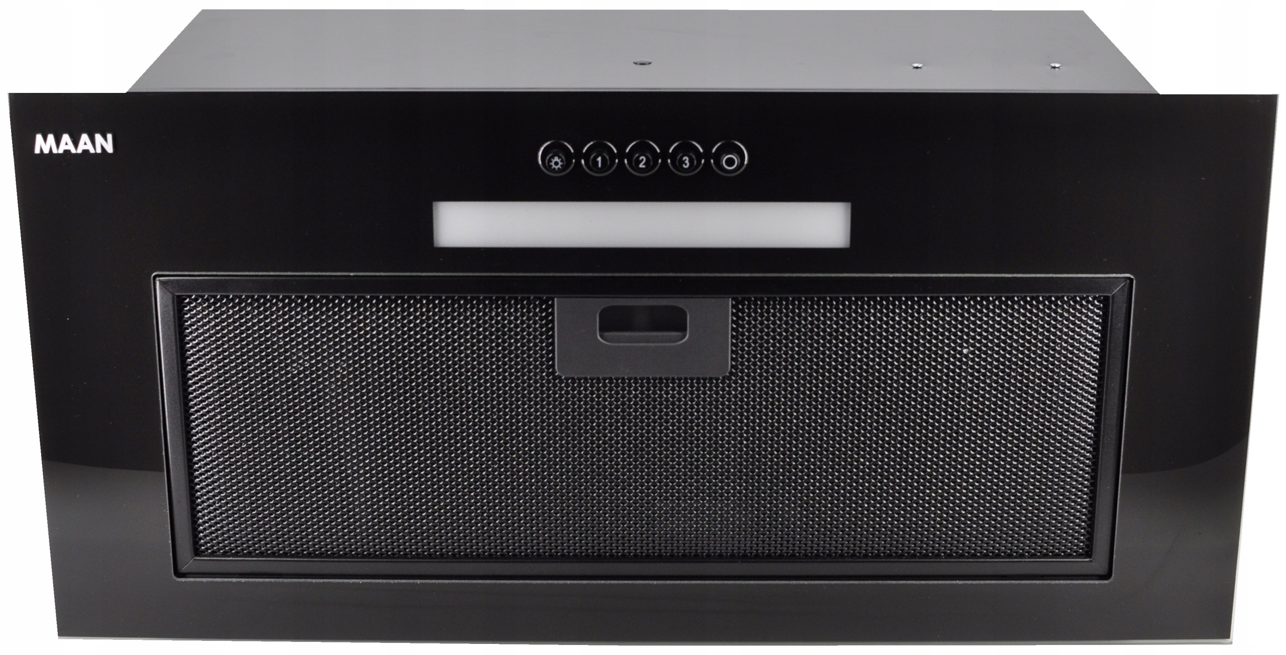 Okap kuchenny do zabudowy Maan Tytan 60 400L Czarny Szkło Mocny Cichy Wkład