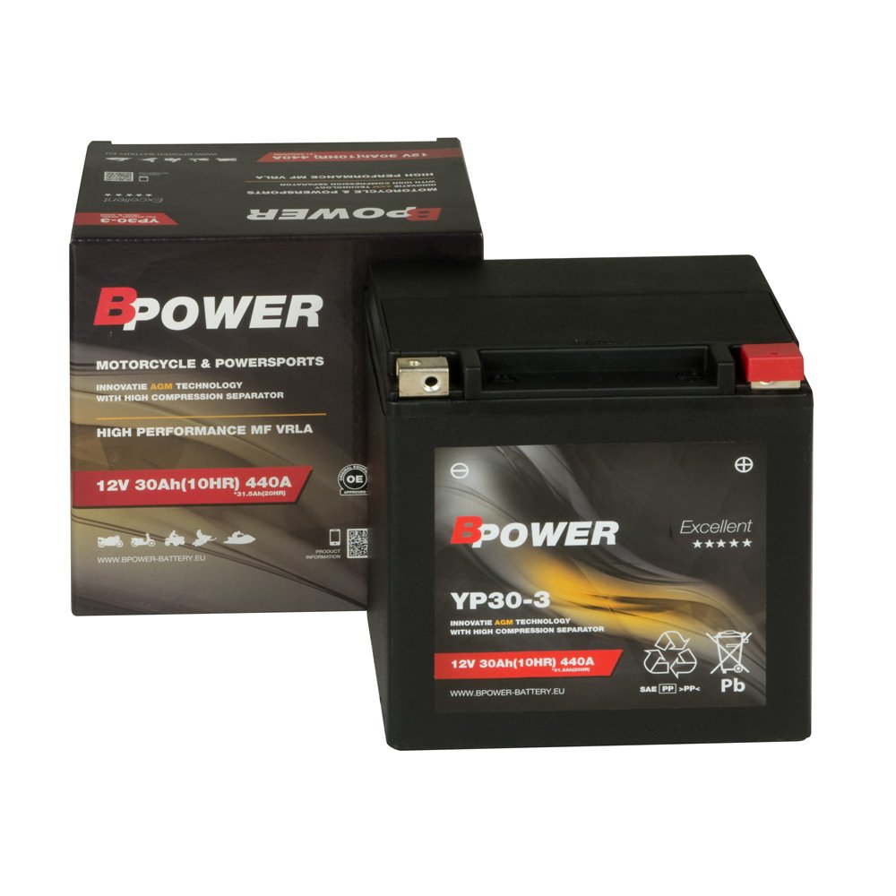 Yp30-3 - Акумулятор BPOWER AGM YP30 - 3 30AH 440A HARLEY