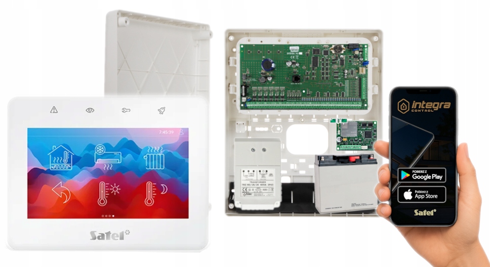 Zestaw Alarmowy Satel Integra 64 Manipulator Dotyk Gsm Lte Sms Aplikacja