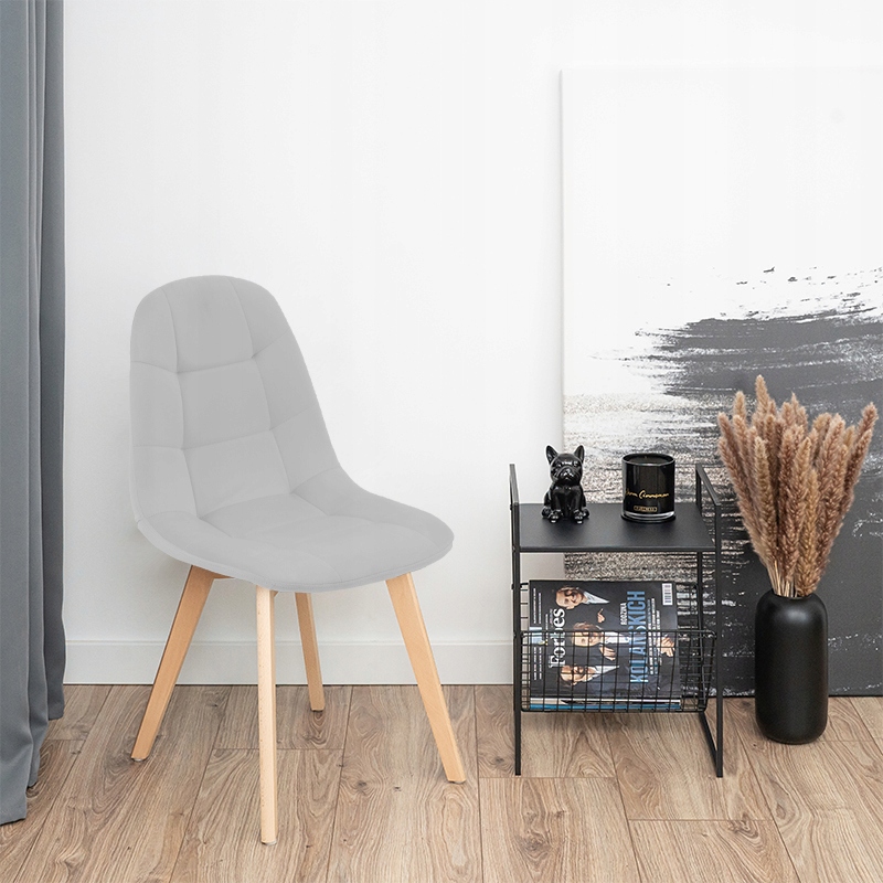 KRZESŁO TAPICEROWANE WELUROWE PIKOWANE DO SALONU JADALNI SKANDYNAWSKIE LOFT Kod producenta 1x810