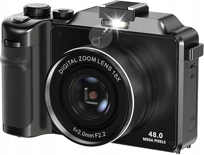 Aparat cyfrowy Do Selfie Z Dwoma Obiektywami Kamera 4K Vlog