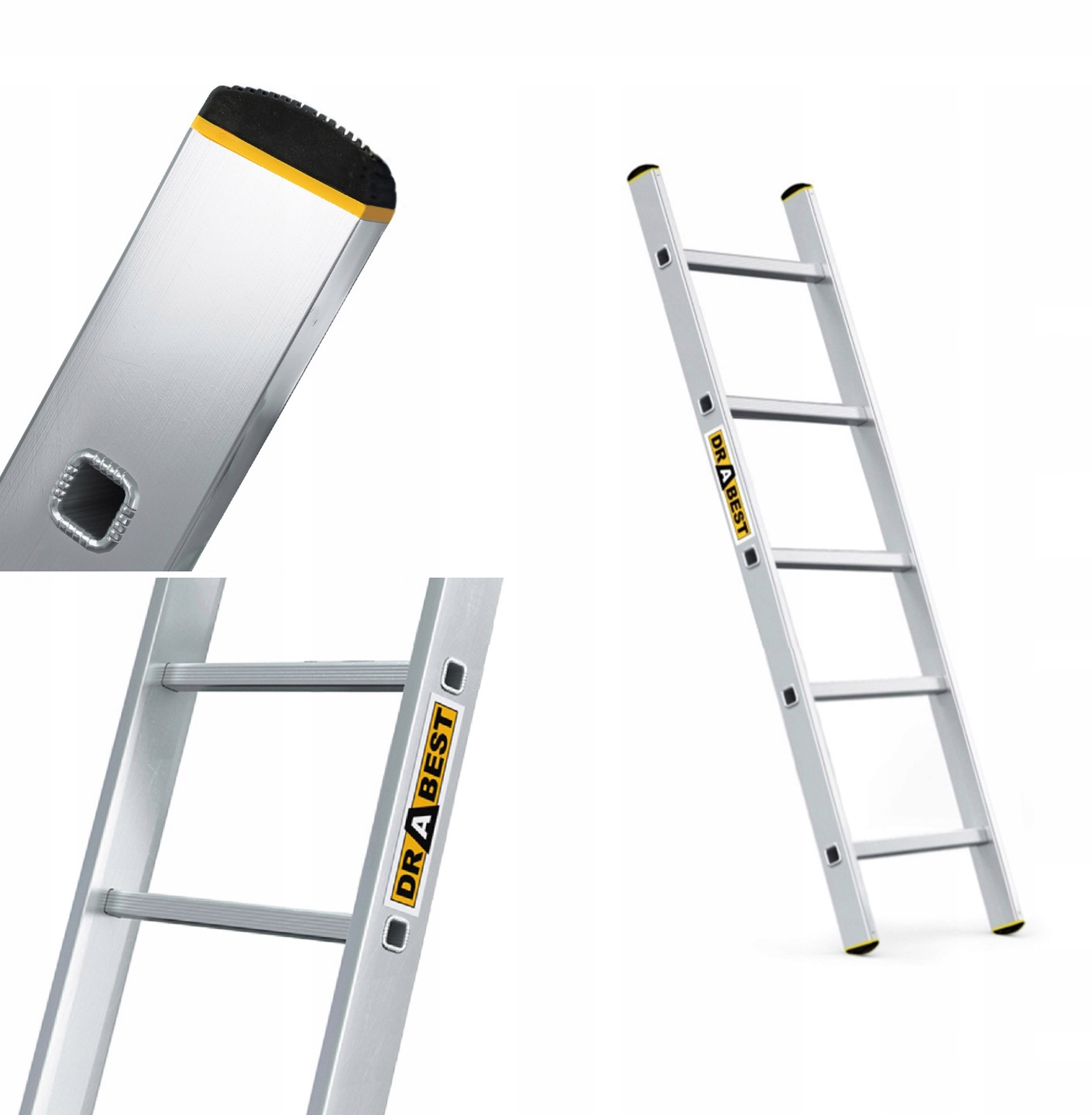 Žebřík 1x5, profesionální, 5 příček Drabest Hák