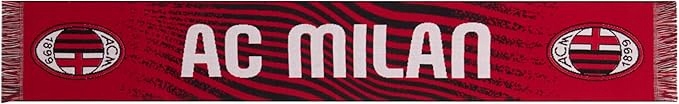 Licencjonowany żakardowy szalik kibica fana Ac Milan 140 x 22 cm Hologram