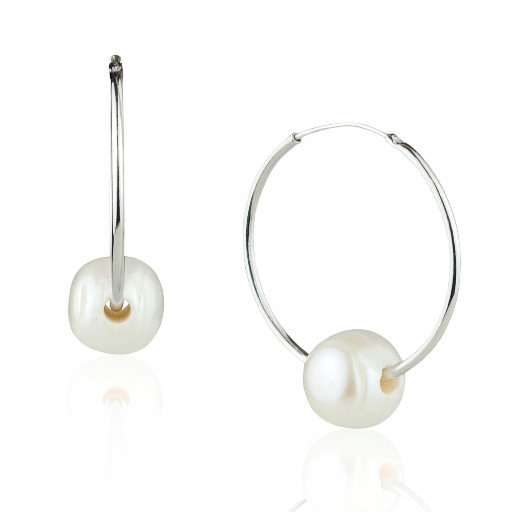 Stříbrné Náušnice S Bílými Perlami