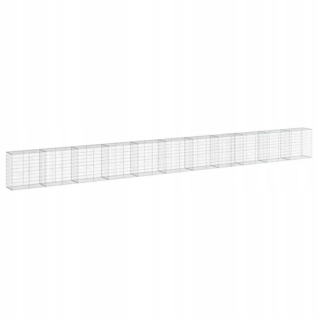 Gabionový koš z galvanizovaného železa, stříbrný, 1100 x 50 x 100 cm