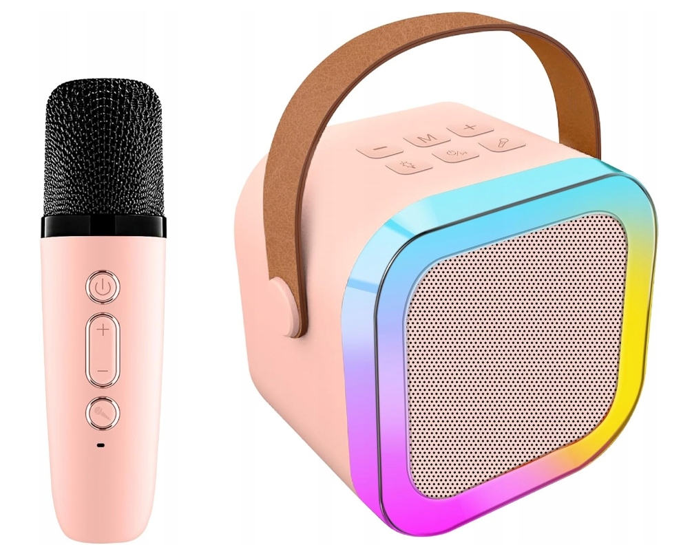 KOMPLET KARAOKE GŁOŚNIK + MIKROFON PRZENOŚNY BEZPRZEWODOWY BLUETOOTH KOLORY EAN (GTIN) 6921810400061