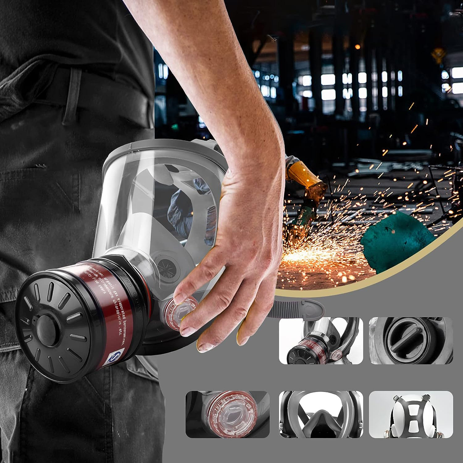 MASKA PEŁNOTWARZOWA MASKA MALARSKA DO MALOWANIA NATRYSKOWEGO Marka inny