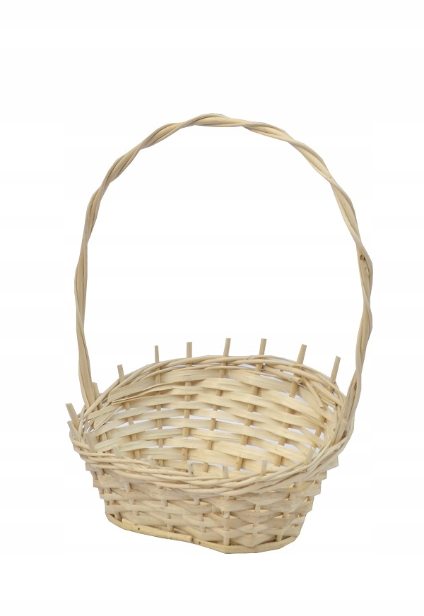 Koszyk wiklinowy, prezentowy, upominkowy, biały
