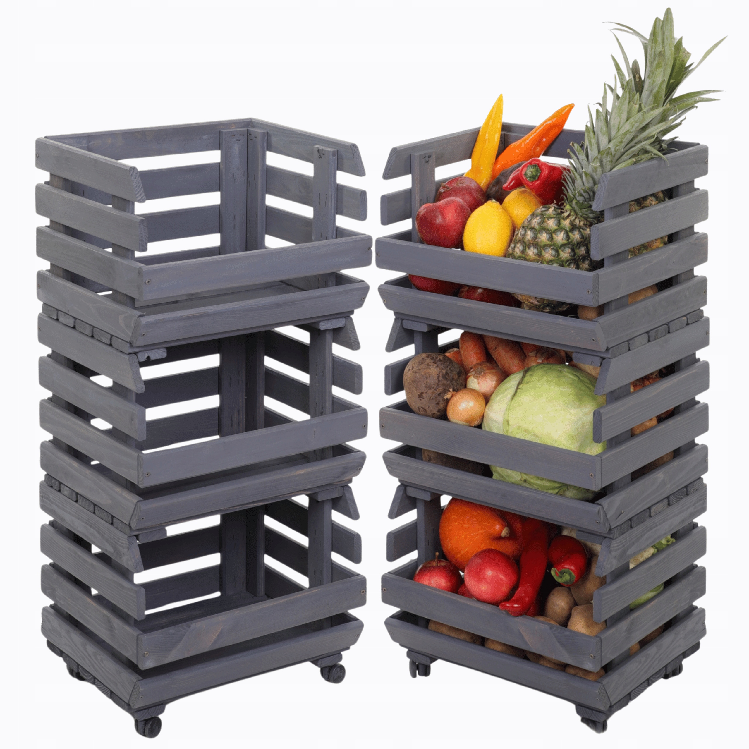 Boxy na zeleninu regál na zeleninu ovoce regálový box 3x37 cm Kolečka