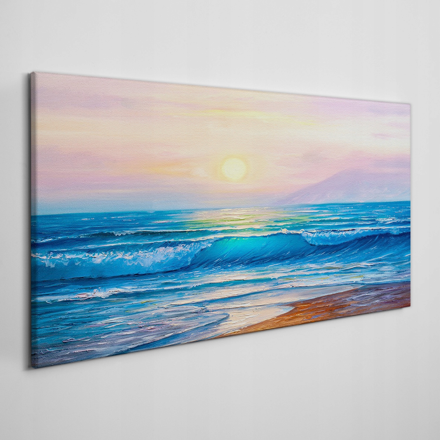 

Obraz na płótnie Wybrzeże fale słońce niebo 120x60