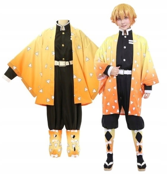 Anime Cosplay Kostým Zenitsu Agatsuma – Velikost 158/164 (s)