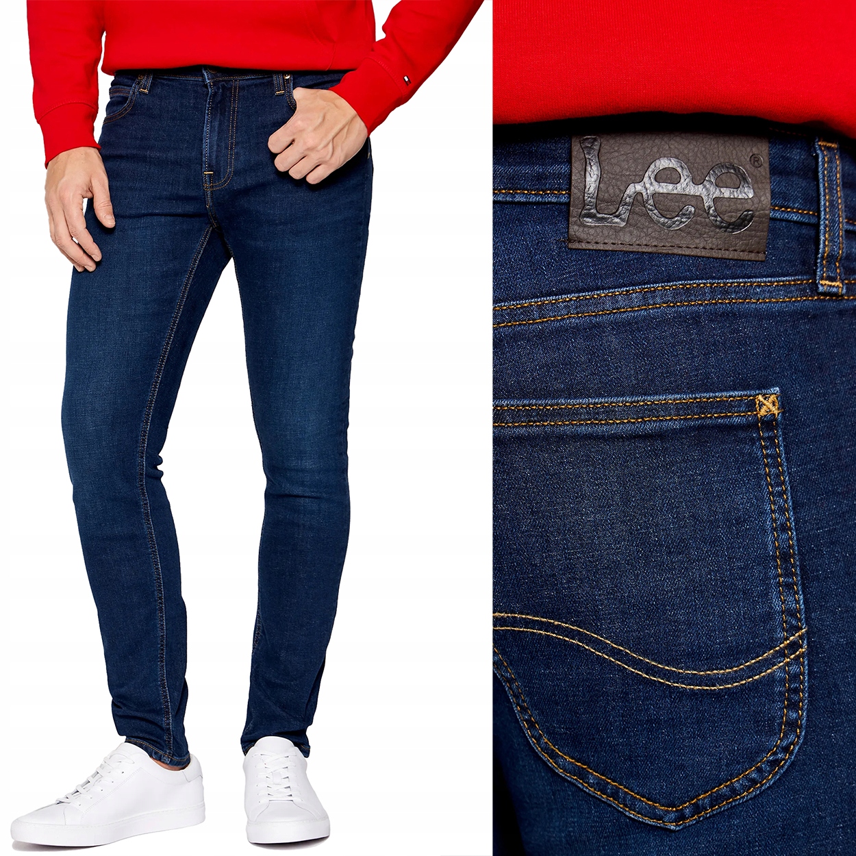 Lee Malone skinny Dark Martha elastické džínové kalhoty s trubičkami W26 L32