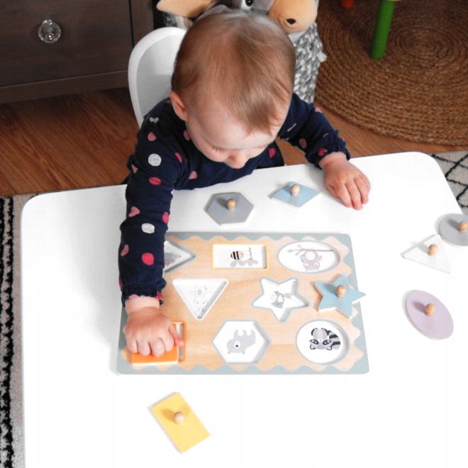 

Puzzle Drewniane z uchwytami Układanka Kształty