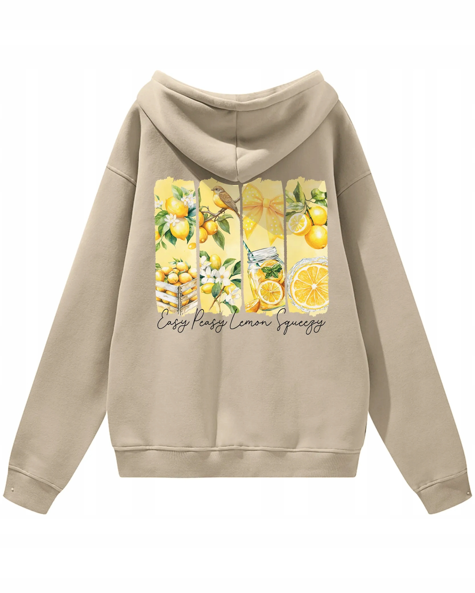 Oversize mikina Easy Peasy Lemon Squeezy s kapucí , Citron béžová, velikost L