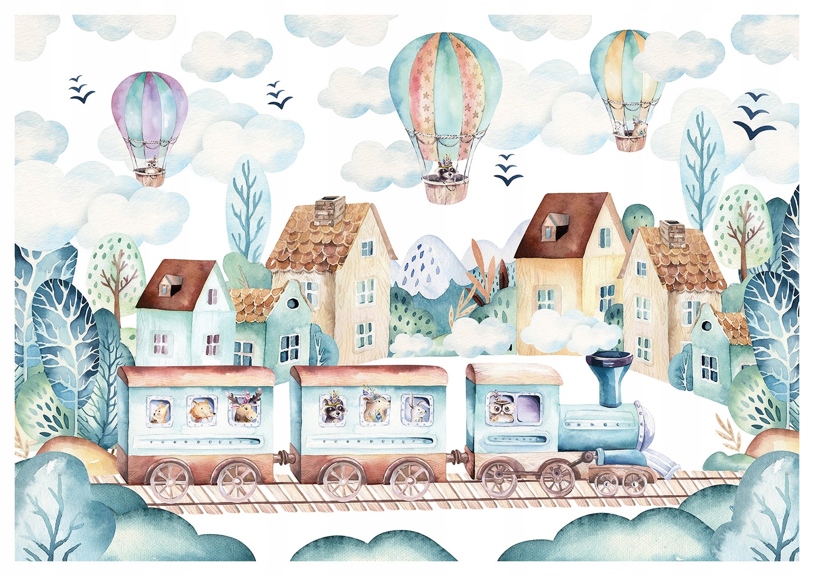 Vliesová fototapeta Rozprávkový vlak do detskej izby 350x250 lepidlo