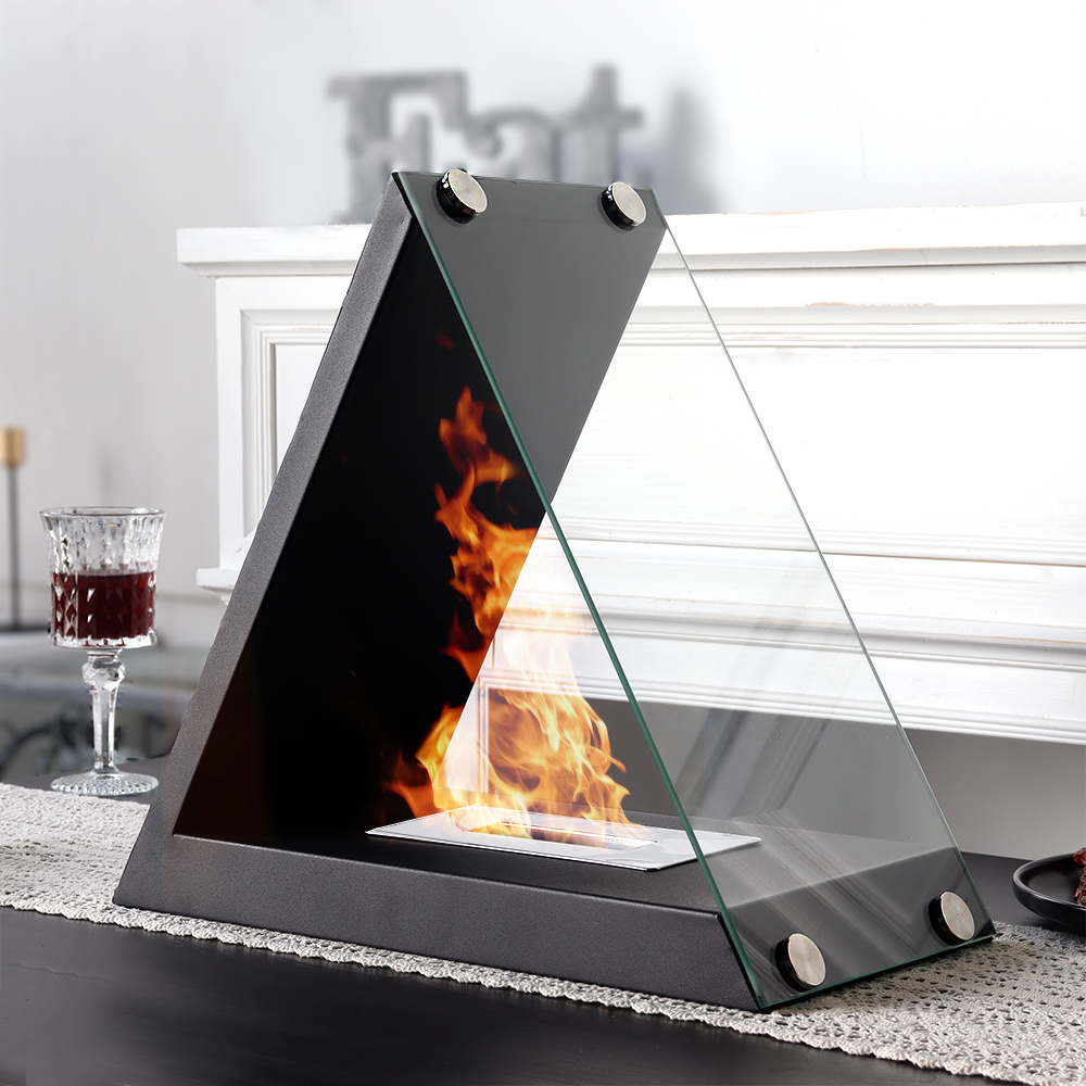 Voľne Stojaci Biokrb Čierny Pyramída Tornado Flame