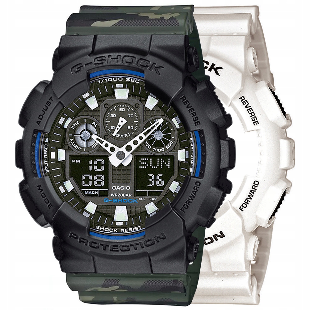Sada G-shock GA-100B-7AER Černá Zelená
