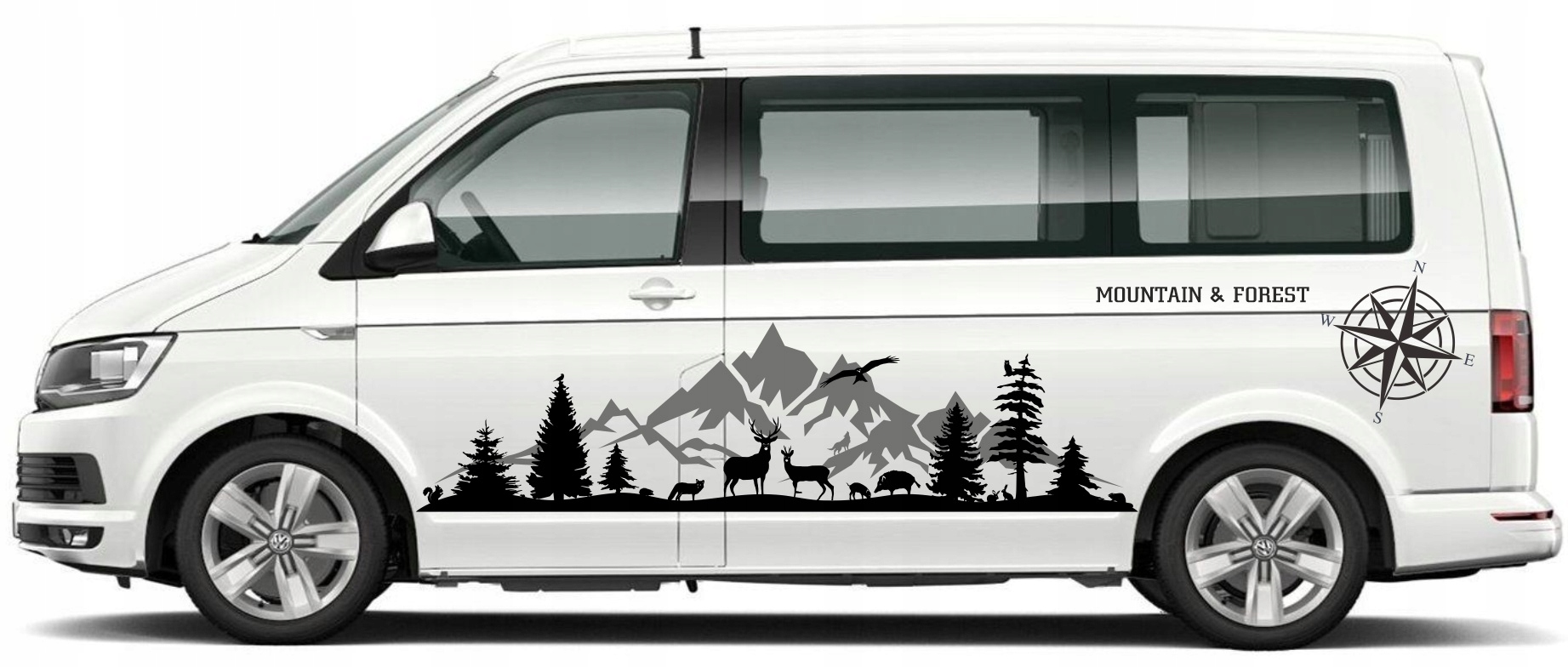 Samolepky na karavan Vw T5 T6 Hory – Mountain & Forest