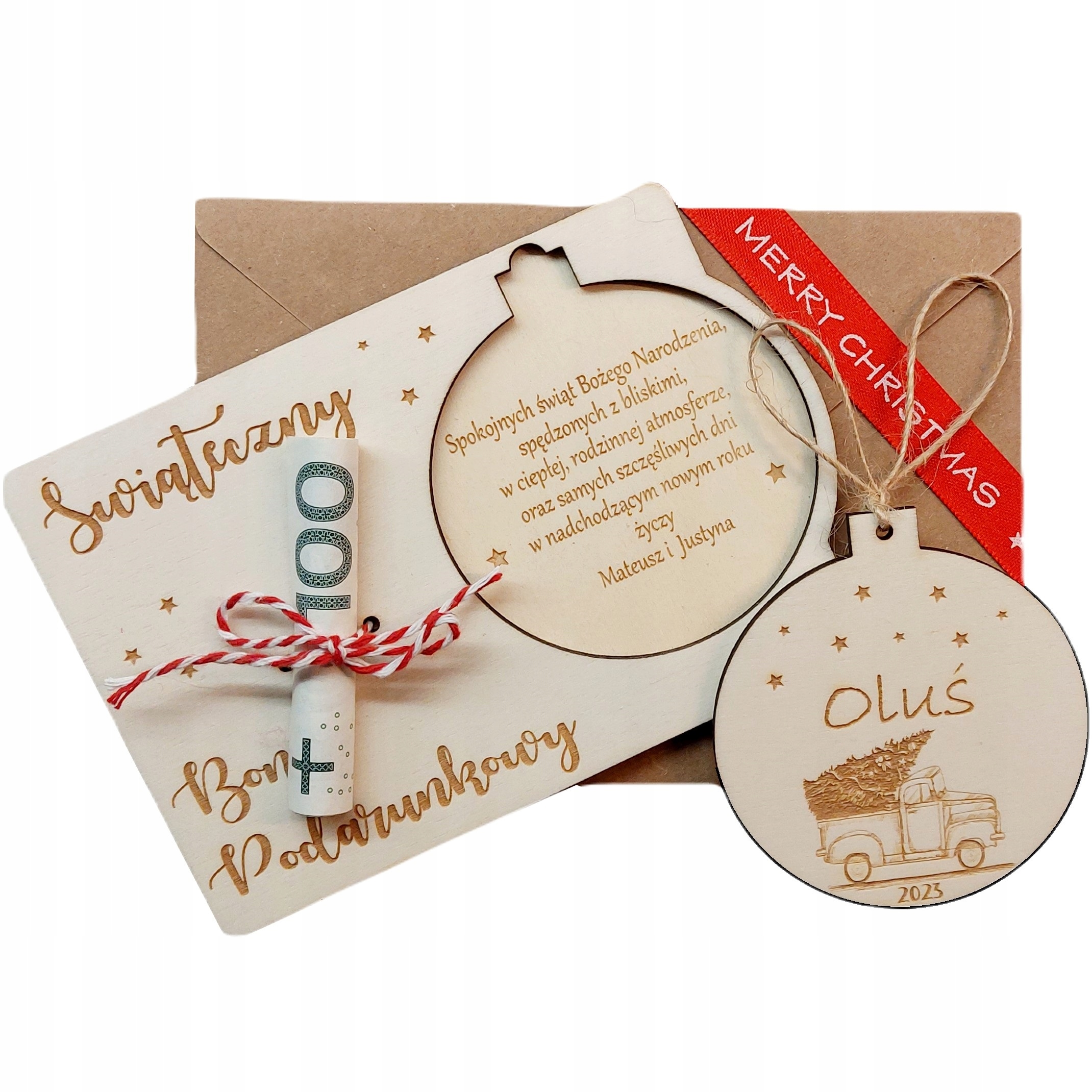 Vánoční Přání Bon Dárkový Poukaz Dárek Pod Vánoční Stromeček Ozdoba