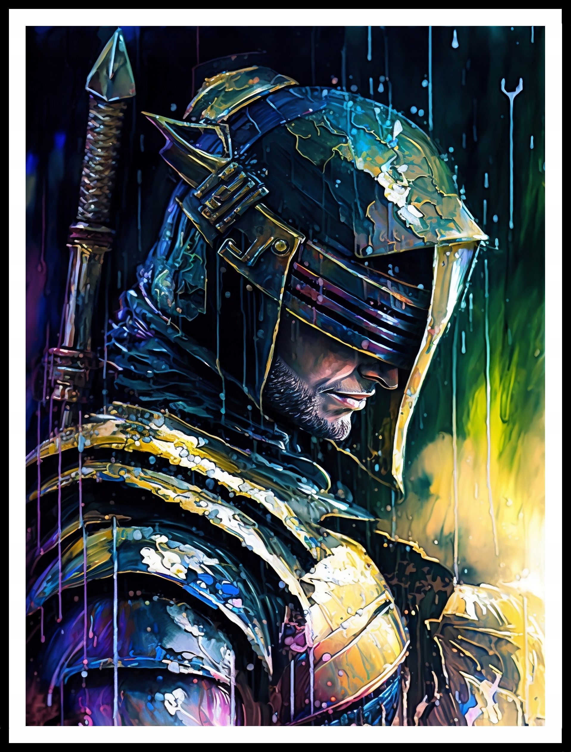 Plakat Obraz Ostatni Rycerz Art 40x50cm Premium Wysokość produktu 50 cm