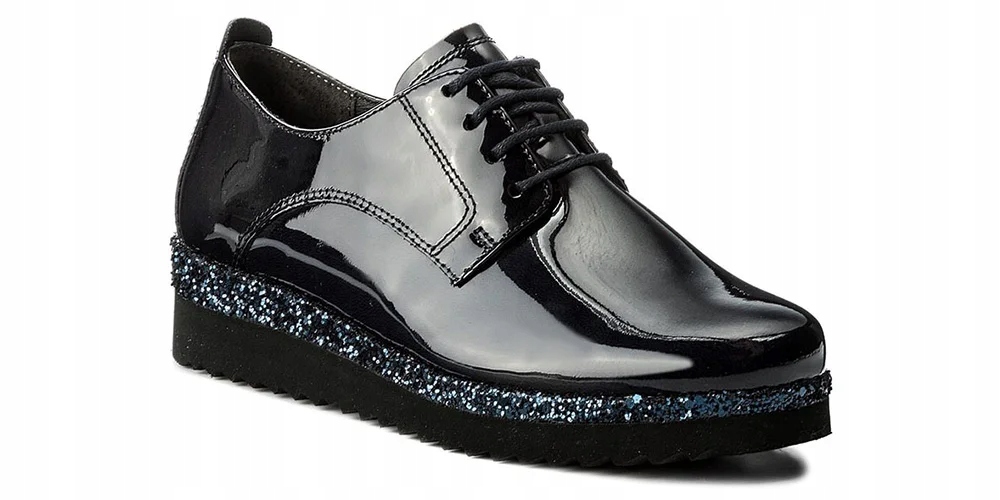 Gabor Dámské polobotky lakované, třpytky velikost 36 tmavě modrá kůže