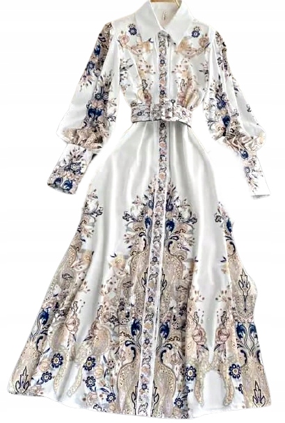 MD bílá šaty s maxi potiskem pásek L/40