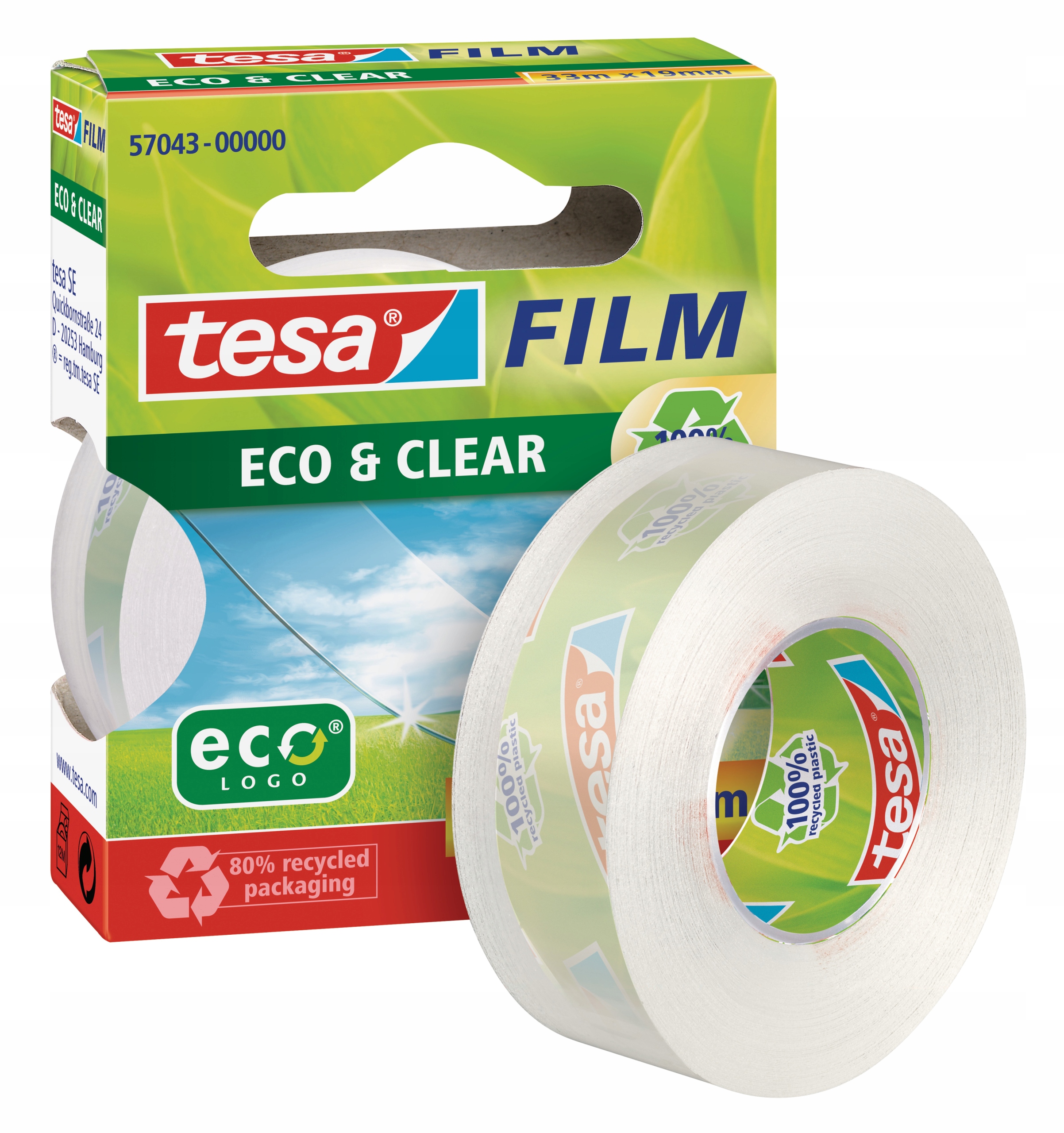 

Taśma klejąca biurowa tesa eco&clear 33mx19mm