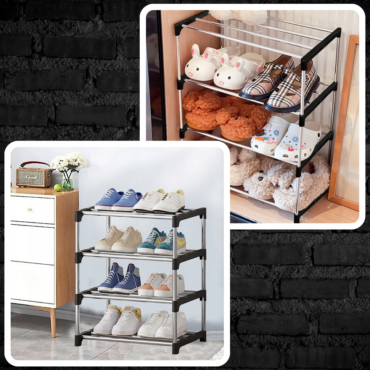 PÓŁKA NA BUTY REGAŁ SZAFKA METALOWA STOJAK 4 PÓŁKI Szerokość mebla 45 cm