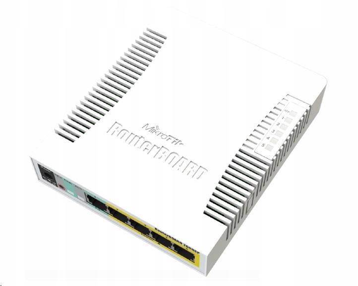 Prepínač MikroTik RB260GSP CSS106-1G-4P-1S 5x RJ45 Sfp 4x pasívny PoE