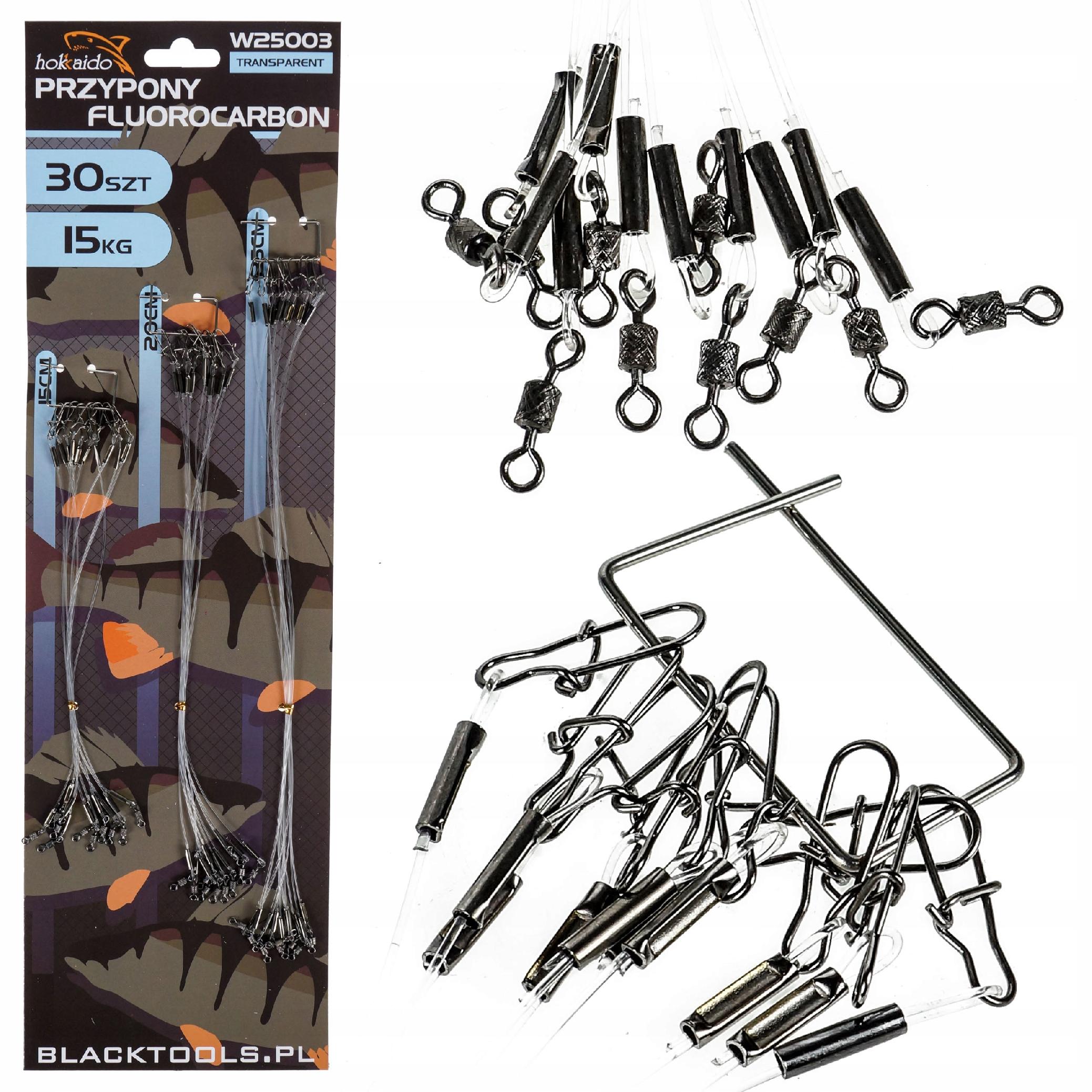 PRZYPONY FLUOROCARBONOWE HOKKAIDO 30SZT 15KG MOCNE