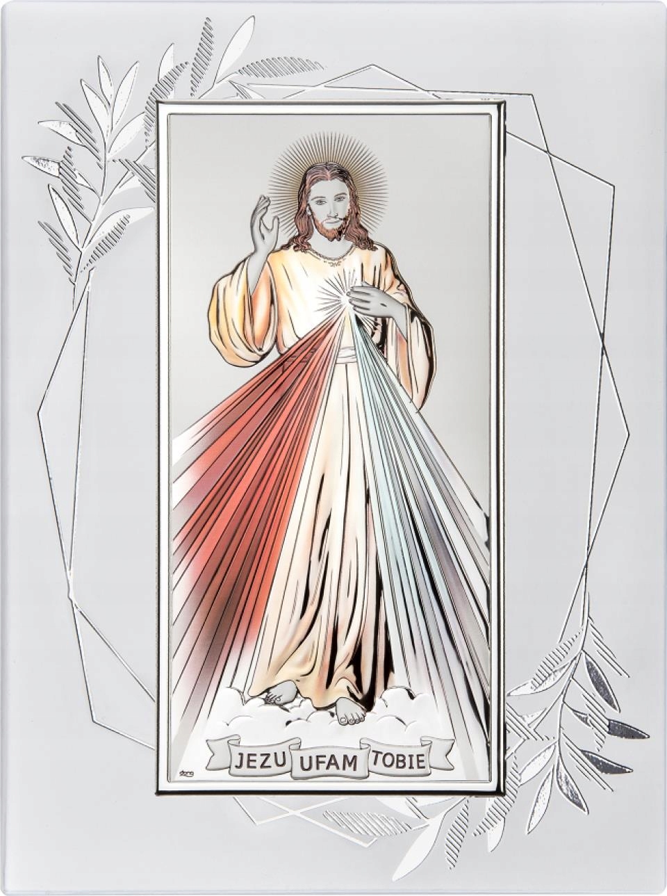 Strieborný obraz Milosrdný Ježiš Gravír Zadarmo DS26FO/2C